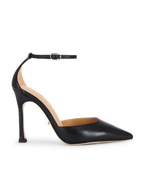 Tony Bianco Aztec Heel in Black Como leather high heel ankle strap pointed toe